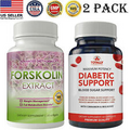 Forskolin Extract Weight Loss Diet Softgels & Blood Sugar Support Capsules Combo