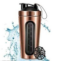 Stainless Steel Visible Window Shaker Bottle BPA Free, Gym for Protein Shaker