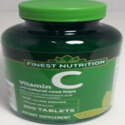 *NEW* 1 Finest Nutrition Vitamin C w/ Natural Rose Hips 500mg 200 Tablets 08/25