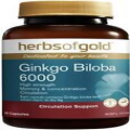 Ginkgo Biloba 6000 60 Caps Herbs of Gold
