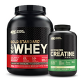 Optimum Nutrition 100% Gold Standard Whey Protein Powder: Double Rich Chocolate (5 Pound) with Micronized Creatine Monohydrate Powder, Unflavored (120 Servings) - Bundle Pack