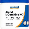 Nutricost Pure Acetyl L-Carnitine 100g, 1000mg Per Serving, 100 Servings