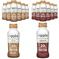Ripple Vegan Protein Shake, Chocolate 12 Fl Oz (12 Pack) & Ripple Vegan Protein Shake, Coffee (12 Pack) | 24 Pack