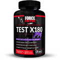 Force Factor Test X180 PM Testosterone Booster for Men, Overnight Testosterone Supplement to Build Muscle, Increase Strength, and Promote Deeper, Healthier Sleep and Recovery, 120 Tablets