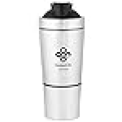 HomeLife Solutions 24oz Stainless Steel Protein Shaker with a Built-in 6.5 oz Powder Container and a Built-in Agitator