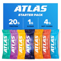 Atlas Protein Bar, 20g Protein, 1g Sugar, Clean Ingredients, Gluten Free (Starter, 7 Count)