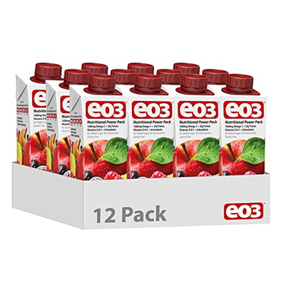 EO3 Omega-3 Multi-Nutritional Fruit Smoothie | 100% Cod Liver Oil | Whey Protein, Vitamins, Antioxidants| Gluten Free, No Added Sugar, No Preservatives | Ready-to-Drink | 12 Pack, 8.4 Fl Oz