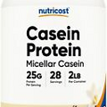 Nutricost Casein Protein Powder 2lb Vanilla - 100% Micellar Casein