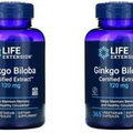 Ginkgo Biloba 120mg Certified Extract 2X365 Vegg Caps Life Extension 24%flavone