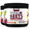 FORCE FACTOR Total Beets Energy Drink Mix 2-Pack, Superfood Beet Root Powder, Nitrates to Boost Energy, Support Circulation, Blood Flow, Nitric Oxide and Stamina, Heart Health Supplement, 60 Servings