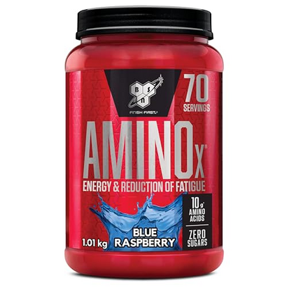 BSN Nutrition Amino X Supplement with Vitamin D, Vitamin B6 and Amino Acids,Blue Raspberry Flavour, 70 Servings, 1 kg