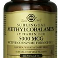 Sublingual Methylcobalamin (Vitamin B12) by Solgar, 60 nuggets 5000 mcg Exp 2026