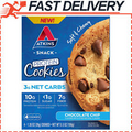 Atkins Protein Cookies Chocolate Chip Soft & Chewy 3g Net Carbs, 4 Count