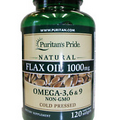 Flaxseed Oil   Natural/Organic  1,000 mg   Omega-3, 6 & 9   120 Softgels
