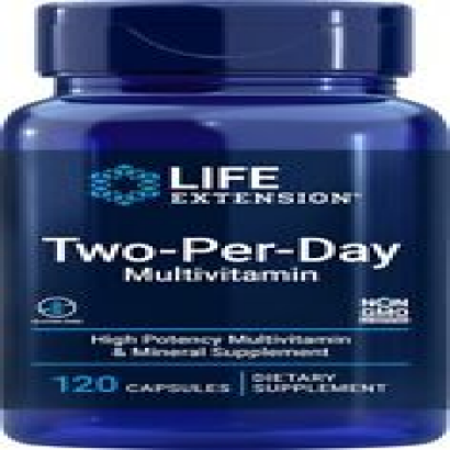 Life Extension Two-Per-Day High Potency Multivitamin 120 caps. 2-PK.