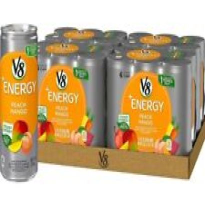 V8 +Energy Peach Mango, 8 Ounce Cans Total of 24 Cans