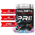 Full Metal Labs PRE Sour Gummy Worm - Max Dosed Pre Workout Powder for Serious Results, Pump, Strength & Energy