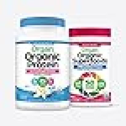 Orgain Organic Protein + Superfoods Powder (Vanilla Bean) and Orgain Organic Greens Powder + 50 Superfoods (Berry)