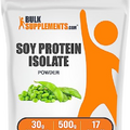 BULKSUPPLEMENTS.COM Soy Protein Isolate Powder - Vegan Protein Powder, Soy Protein Powder - Unflavored Protein Powder, Gluten Free, 30g per Serving, 500g (1.1 lbs) (Pack of 1)