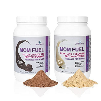 Momsanity Protein Powder for Women – Dairy Free Meal Replacement Protein Powder Made with Plant & Collagen Protein, 20 Grams Protein (Dutch Chocolate + Vanilla)