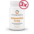 Vita World 3 Pack Astaxanthin 8mg 3x60 Vegan Capsules Antioxidant