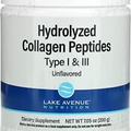 Hydrolyzed Collagen Peptides, Type I & III, Unflavored, 200g or 460g