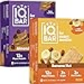 IQBAR Brain and Body Keto Protein Bars - Almond Butter Chip and Banana Nut - 12 Count Energy Bars - Low Carb Protein Bars - High Fiber Vegan Bars Low Sugar Meal Replacement Bars