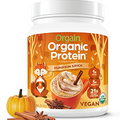 Orgain Organic Vegan Protein Powder, Pumpkin Spice - 21g of Plant Based Protein, Non Dairy, Gluten Free, 1g of Sugar, Soy Free, Kosher, Non-GMO, 1.02 Lb (Packaging May Vary)