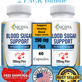 BLOOD SUGAR SUPPORT- Glucose Support, Healthy Blood Sugar, w/Vit C & E    2 Pack