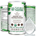 Natural Nutra Organic Vegan Plant Based Soy Protein Source Powder, Supports Bone and Improves Cardiovascular Health, Gluten Free, Non GMO, Sugar-Free 14.4 OZ.