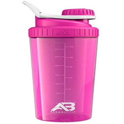AeroBottle Primus Crystal Shaker Cup Twist Cap Water Bottle, Perfect for Protein Shakes and Pre Workout with Patented Mixing Technology, No Blending Ball or Whisk, 32oz, Rhodonite Pink