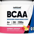Nutricost BCAA 2:1:1 Powder (Raspberry Lemonade) 30 Servings - 6G Per Serving