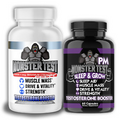 Monster Test Testosterone Booster Testosterona Supplement for Men AM and PM 2 Pk