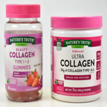 2 Nature's Truth COLLAGEN Unflavored Ultra GRASS FED Peptides & Beauty Gummies