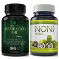 Hemp Seed Oil Healthy Skin Nails Joints & Noni Fruit Weight Loss Diet Capsules
