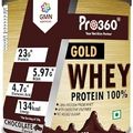 SJH Pro360 Gold Whey Protein - Chocolate Flavored - (100% Whey Protein with Digestive Enzymes, 23g Protein, 5.97g BCAA, 4.7g Glutamic Acid per Serving) (250g)
