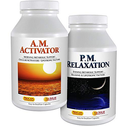 ANDREW LESSMAN A.M. Activator and P.M. Relaxation Kit 30 Capsules of Each – A.M. Activator Promotes Energy and Fat Metabolism While P.M. Relaxation Encourages a Restful Night's Sleep