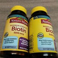 2 Bottle  Lot Nature Made Maximum Strength Biotin 5000 mcg Softgels 120 Ct