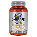 NOW Sports Nutrition, D-Ribose 750 mg, Certified Non-GMO, Energy Production*, 120 Veg Capsules