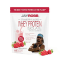 JAYROBB Whey Isolate Protein Powder, Low Carb, Keto, Vegetarian, Gluten Free, Lactose-Free, No Sugar Added, No Fat, No Soy, Nothing Artificial, Non-GMO, Best-Tasting, 75 Servings (80 oz, Strawberry)