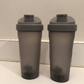 Two Shaker bottle smokey gray color with lid shaker ball