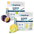 DripDrop Hydration - Electrolyte Powder Packets - Lemon Lime & Passion Fruit Zero Sugar Bundle - 64 Count