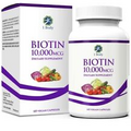 1 Body Biotin Supplement 10,000 mcg for Hair, Nails, and Skin (60 caps)