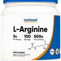 Nutricost L-Arginine Powder 500 Grams (1.1lbs) - Pure L-Arginine Powder - 5000mg Per Serving; 100 Servings