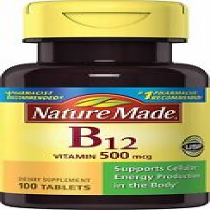 Nature Made Vitamin B12 Brain Cell Tablets Supplement 500mcg 100 Count Pack of 2