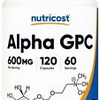 Nutricost Alpha GPC 600mg Per Serving, 120 Vegetarian Capsules - Non-GMO