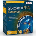 Glucosamine PLUS Curcumin 120 tablets vitamins food supplement diet joints 2 mth