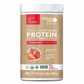 Nature Zen Organic Vegan Protein Powder from, Strawberry, Organic Rice and Pea Protein, Low net Carbs, Dairy Free, Soy Free, Gluten Free, Naturally Non GMO, Kosher, Halal, 18 Servings, 1Lb