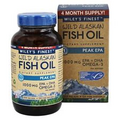 Wiley's Finest Wild Alaskan Fish Oil 1000mg EPA + DHA Peak EPA, 120 Softgels