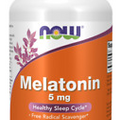 NOW Foods Melatonin 5mg 180 Veg Caps Sleep Gastrointestinal Support 07/26EXP